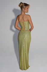 Hali Maxi Skirt - Olive Skirt Babyboo Fashion Premium Exclusive Design