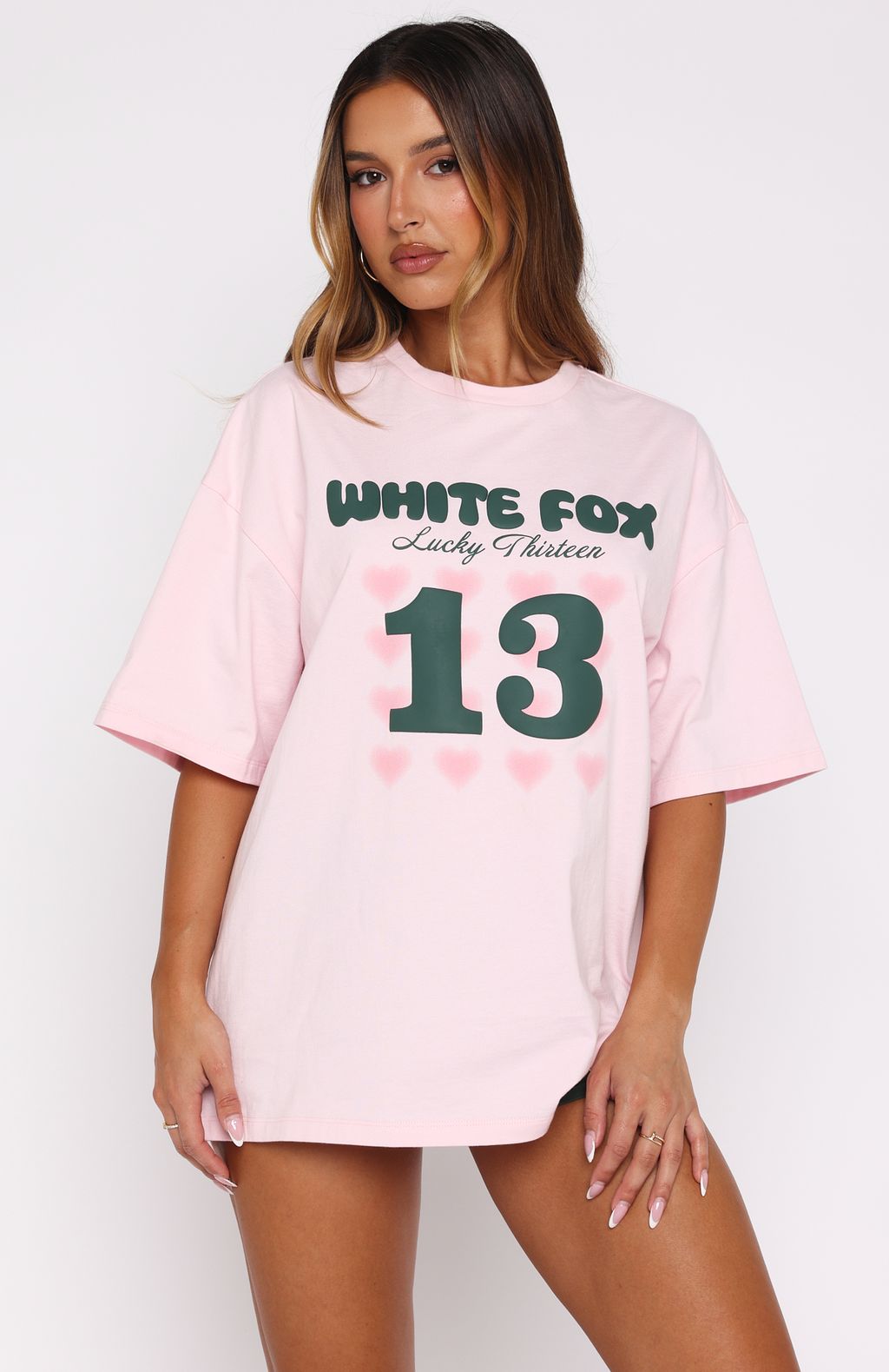 Lucky Thirteen Charise Oversized Tee Soft Pink