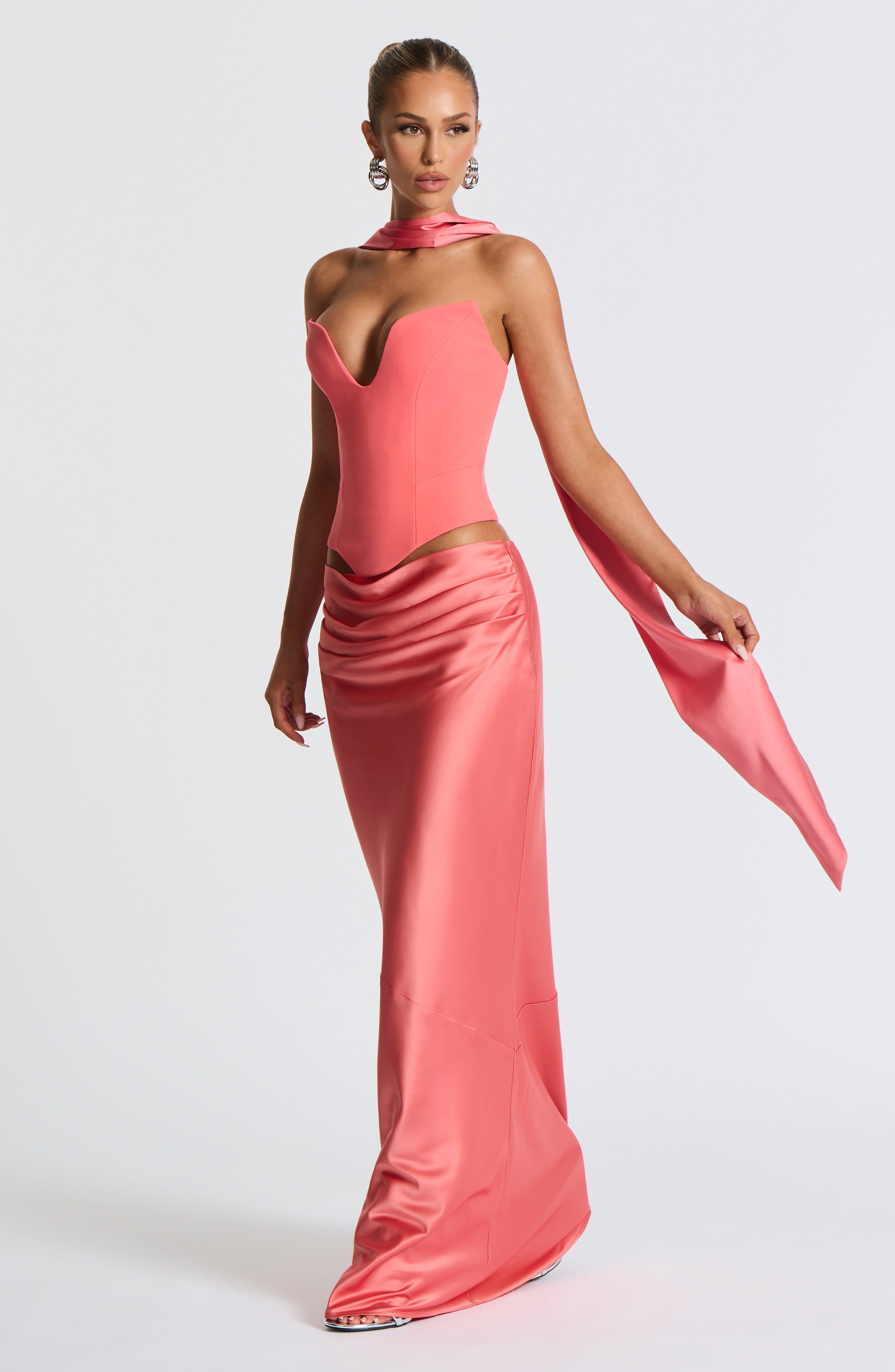 Kamiyah Corset - Coral Pink Tops Babyboo Fashion Premium Exclusive Design
