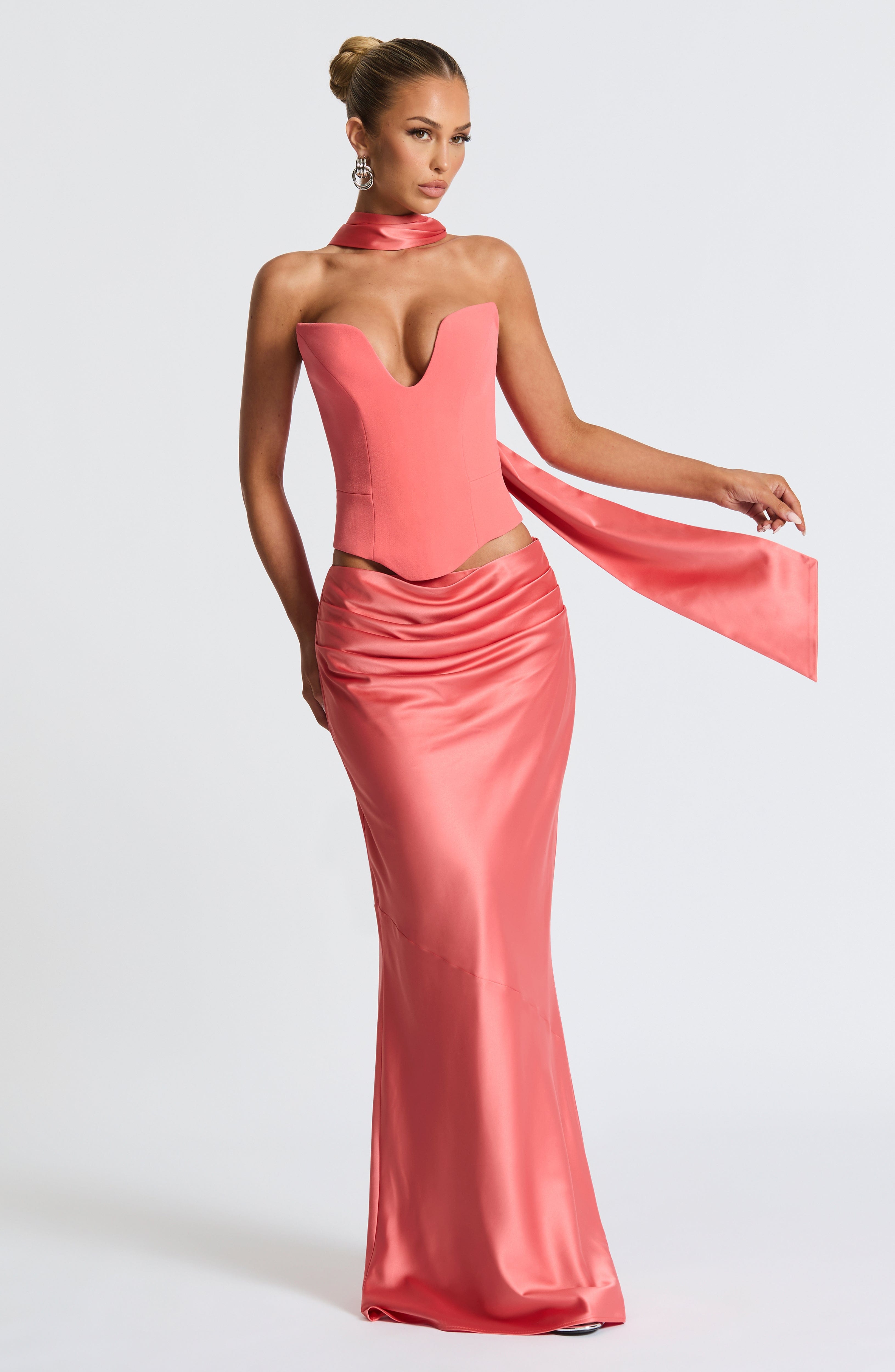 Kamiyah Corset - Coral Pink Tops Babyboo Fashion Premium Exclusive Design