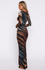 Let Me Think Long Sleeve Maxi Dress Opal Surge