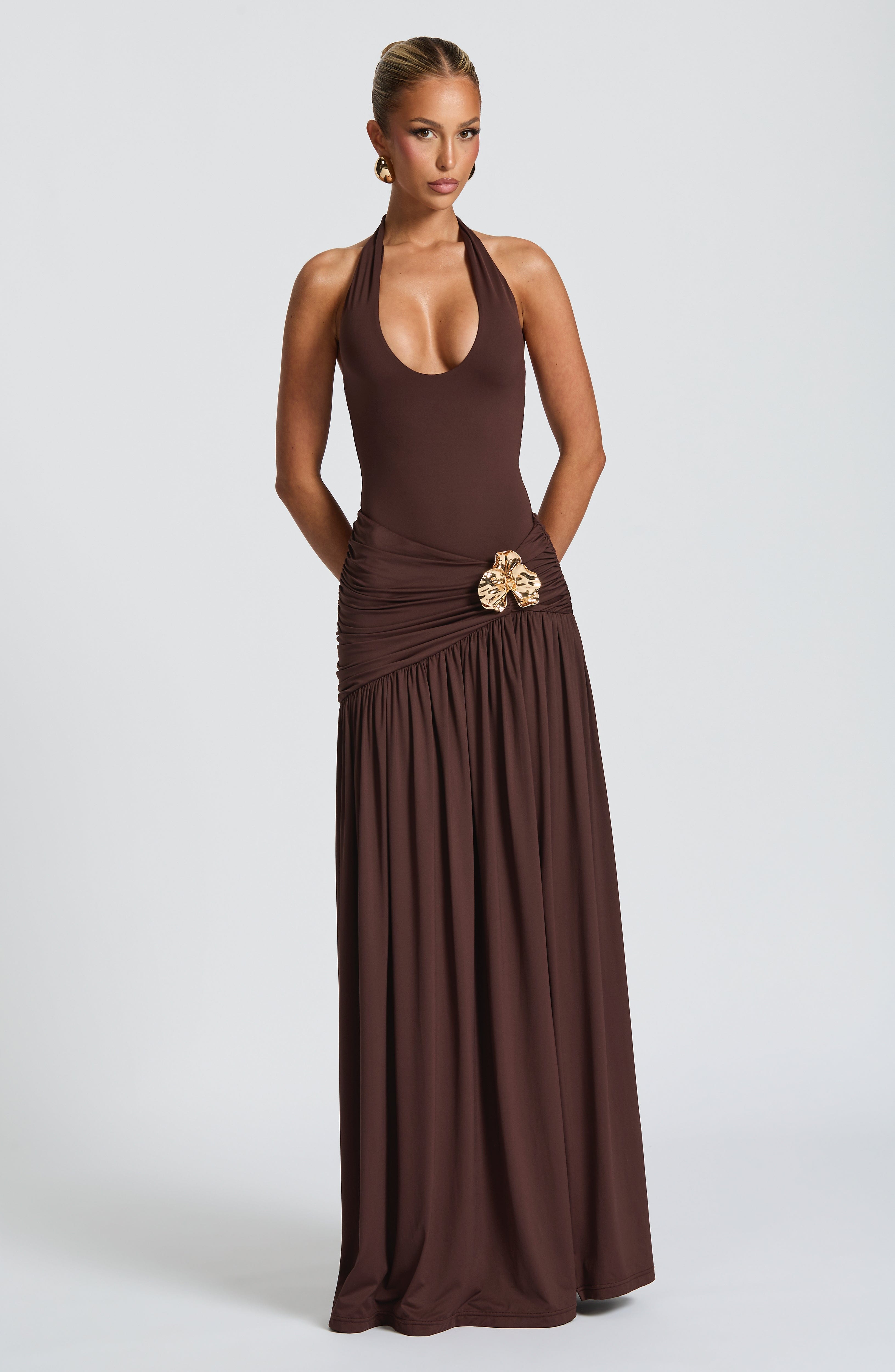 Saira Maxi Skirt - Plum Brown Skirt Babyboo Fashion Premium Exclusive Design