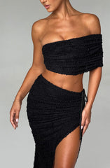 Zina Midi Skirt - Black Skirt Babyboo Fashion Premium Exclusive Design